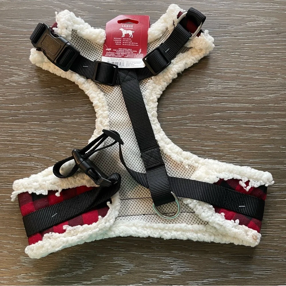 NWT Wondershop Target Buffalo Print Dog Harness Large